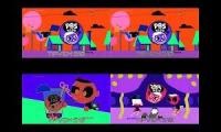 Mix of 4 videos from youtube : 4 PBS KIDS logo history sponsored by nein csupo effects v2