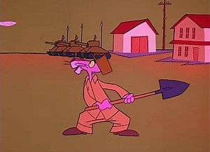 The Pink Panther G.I. Pink Cartoon Soldier Funny GIF