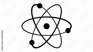 Atom symbol rotation, Proton Neutron Electron Nucleu, Science, loop video, 4k Stock Video