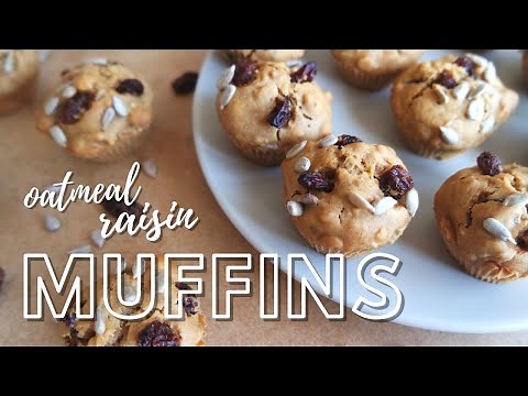 Oatmeal Raisin Bran Muffins | No Sugar & Healthy & Vegan & Easy | How to Make Raisin Cupcakes