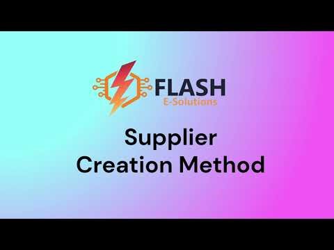 Flash eSolutions Tutorial: Creating a New Supplier