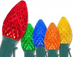 Wintergreen Lighting C7 OptiCore Commercial Multicolor Christmas Lights - LED Christmas String Lights, Outdoor Christmas Holiday Lights; Green Wire (25 Lights, 25 ft)