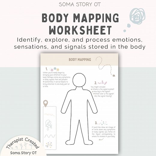 Somatic Therapy Body Mapping Worksheet: Interoceptive Awareness (PDF Download) - Etsy