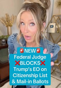 #midterms #presidenttrump #electionintegrity #usps A federal judge in Massachusetts just BLOCKED several key sections of President Trump’s executive order. Specifically the judge said Trump can not create a nationwide citizenship list to determine who can vote and the Post Office does NOT have the power to determine which voters can and can not receive or mail a mail in or absentee ballot.