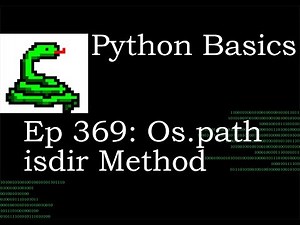 Python Basics Os Path isdir Method