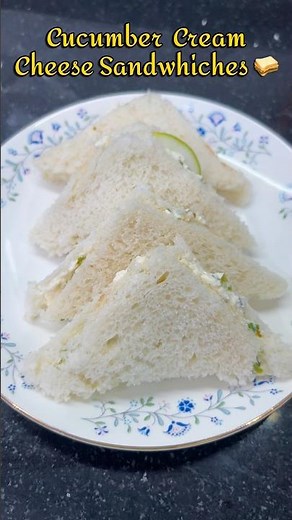 Cream Cheese Cucumber Sandwiches 🥪 #sandwichrecipe #cucumbersandwich #creamcheeserecipe #shorts