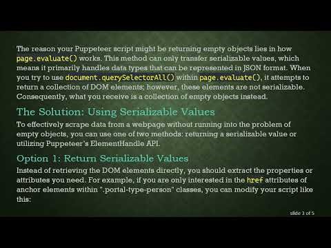 How to Fix Puppeteer Returns Empty Objects When Scraping Websites