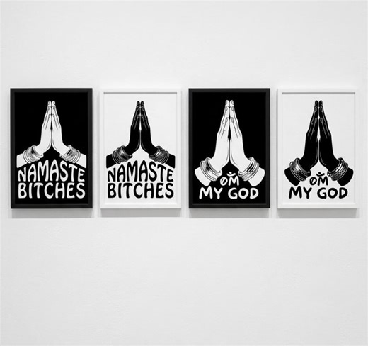 Namaste Bitches Yoga Meditation Poster / Tshirt Print Set of 2 - 300 DPI Digital Download - Etsy