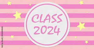Class 2024. Template for graduation design, party Stock Video