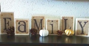 DIY Burlap Transfer Letter Blocks