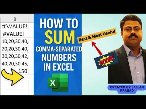 How to Sum Comma-Separated Numbers in Excel | Fix #VALUE! Error Easily #CommaSeparated, #SumInExcel