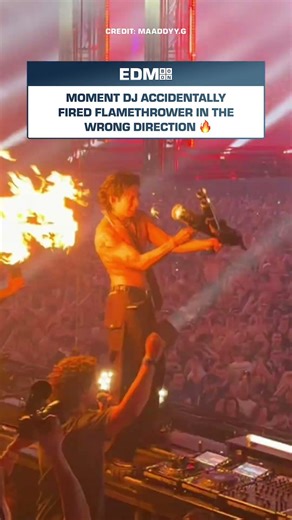 DJ ACCIDENTALLY FIRES FLAMETHROWER BACKWARDS 👀