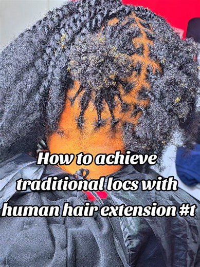 How to achieve traditional locs with human hair extension #traditionallocs #dreads #fyp