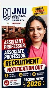 JNU Assistant Professor Recruitment 2026 | Associate Professor Notification Out #shorts