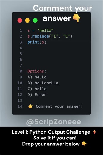 Python String Trick 😳 | replace() Ne Kya Kiya? 90% Log Galat Bolte Hain! #coding #correctcoding