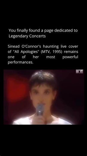 Legendary Concerts on Instagram: "Sinéad O’Connor’s 1995 MTV performance of “All Apologies” stripped Nirvana’s song down to its emotional core and turned it into something deeply personal. Accompanied only by a simple arrangement, she reshaped the track through restraint, vulnerability, and complete control, letting every line breathe rather than explode. Instead of leaning into grunge aggression, Sinéad delivered the song with quiet intensity, transforming it into a reflection on pain, forgiven