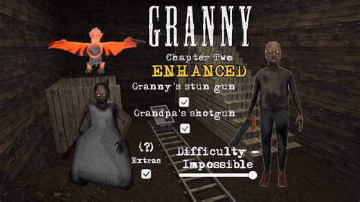 【国内首发】爷爷家有矿车【Granny 2 Enhanced】v1.1大更新 不可能模式 点5 手雷奶奶 猎枪爷爷 新敌人诺斯费拉图 矿车路线 一命通关 初体验