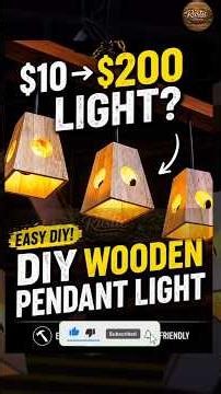 DIY Wooden Pendant Light 💡 | $10 → $200 Look! Easy Build #woodworking #rusticlanka #woodcraft