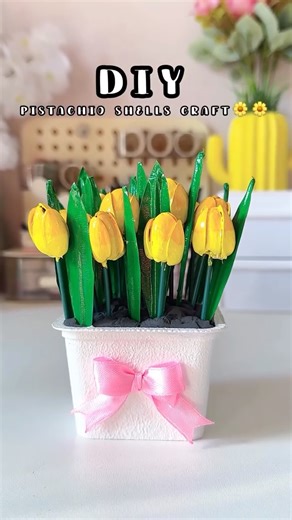 Lipsa D Craft on Instagram: "Diy Pistachio Shells Craft|Diy Asthetic Home Decor Craft|Diy pista Shells Tulip Craft#instareels #reelsinstagram #viral #trending #trendingreels #diy #reels #art #instagood #instagram @lipsadcraft"