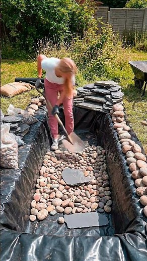 I Built a Backyard Koi Pond from Scratch! 🐟💦 #shorts