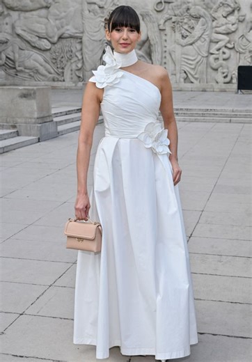 Nina Dobrev Stuns in Floral Elie Saab Gown at Paris Fashion Week 09-28-2024 • CelebMafia