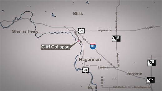 Twin Falls Sheriff's Office issues warning for Snake River boaters after cliff face collapse