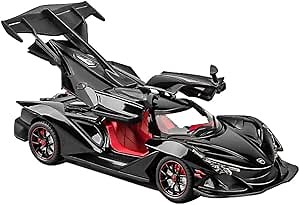Toy Car Model IE 1/24 Black Alloy Collectible Diecast Vehicles with Lights and Sounds