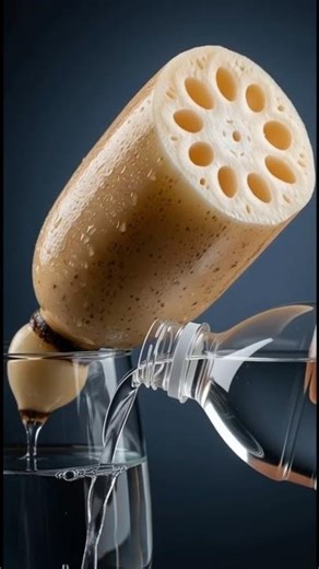 Lotus Root Timelapse: From Cut Segment to Elegant Aquatic Leaf Growth in Water#shorts