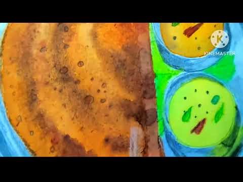 How to draw a realistic Dosa painting step by step|dosa drawing|dosa painting |manasaarts |drawing