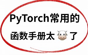 【必须全都有】PyTorch常用函数手册！内含200常用函数手册，发表论文必备神器！