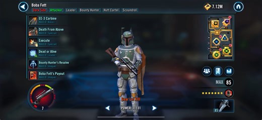 Boba Fett in Star Wars: Galaxy of Heroes