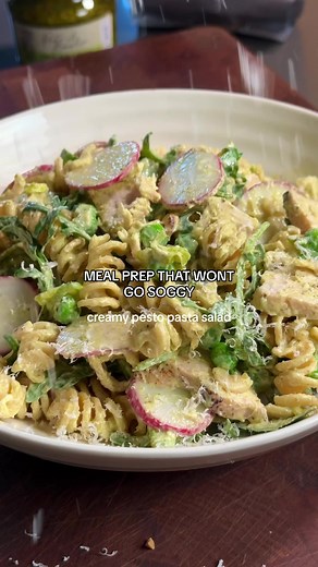 Creamy Pesto Pasta Salad Recipe - Meal Prep Lunch Idea