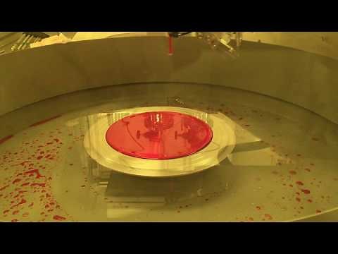 【スピンコーター】SpinCoater 自動滴下 スピンコートの様子 □300×400ガラス基板