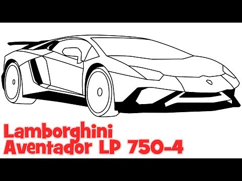 How to draw a car Lamborghini Aventador step by step easy drawing for beginners