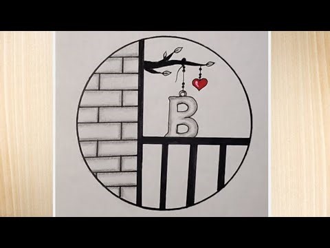 Circle 🔴 scenery drawing easy।।B letter art design drawing।। beautiful circle design drawing ideas।।