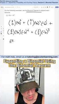 Expanding a Binomial Using the Binomial Theorem #binomialtheorem #maths #education