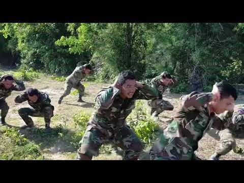 Cambodian Soldiers Practice Tactical “Duck Walk” to Build Leg Strength