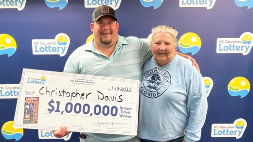 NC man wins $1 million prize from scratch-off ticket