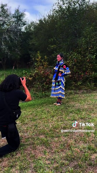 Some BTS of my Nokomis Collection shoot #jingledress #indigenousfashion #ziibaaskaiganagooday