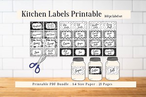 Kitchen Sticker Labels | Kitchen Organization Labels | Editable Kitchen Labels | Canva Kitchen Label | Pantry Labels | Spice Labels - Etsy UK