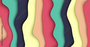Multi-colored abstract lines pattern pastel colored art design seamless loop animation background.