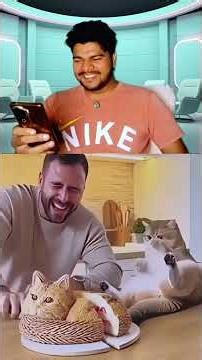 The owner cut the cat cake in front of the cat.#catsofins#funny #aiart#sorakataphoto#sanaullah0711