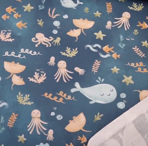 Cotton Fabric by Half Yard: Marine Sea Animals for Baby Blanket - Etsy