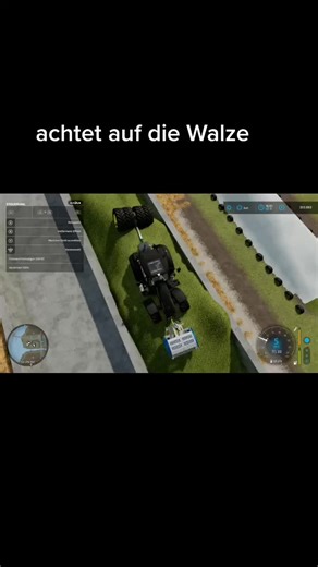 Black Virtual Tractor Navigating a Lush Farm Environment