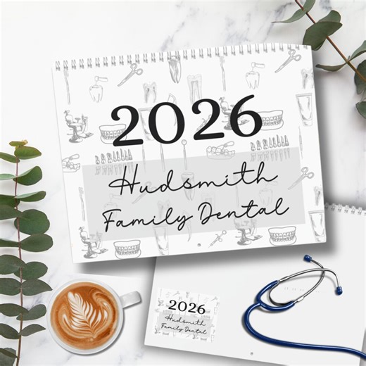 Custom Dental Office Wall Calendar 2026 Dentist Graduation Gift Dental Assistant Appreciation Gift Dental Art Personalized Funny Calendar - Etsy