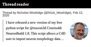 Thread by @N1ck_Woolridge: I have released a new version of my free python script for @maxon3d Cinema4d: NeuronBuild 1.8. This script allows a C4D user to import neuro…