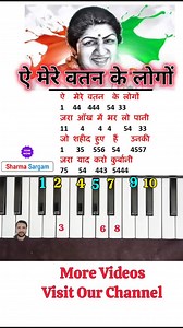 26K views · 22K reactions | Aye Mere Watan Ke Logo Piano Tutorial | Sharma Sargam #piano #pianocover #ayemerewatankelogo #pianoplayer #pianotutorial #pianonotes #viralreels #music #howto | Sharma Sargam | Facebook