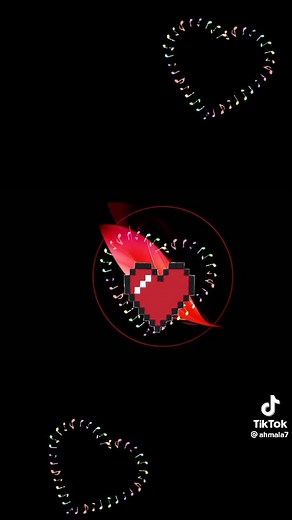 Pixelated Heart Animation with Colorful Surrounding Hearts