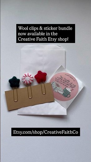Christmas wool clips & sticker bundle now available at Etsy.com/shop/CreativeFaithCo