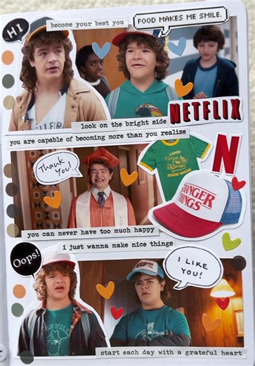 Journal with me 🥰💕 Dustin Henderson journaling collage. Stranger things theme #dustin #dustinhenderson #henderson #strangerthings #viral @Stranger Things @Netflix